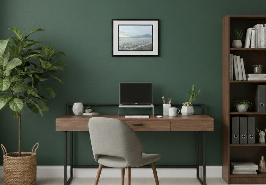 Hand Framed 'Mountain Views from Murlough Beach'