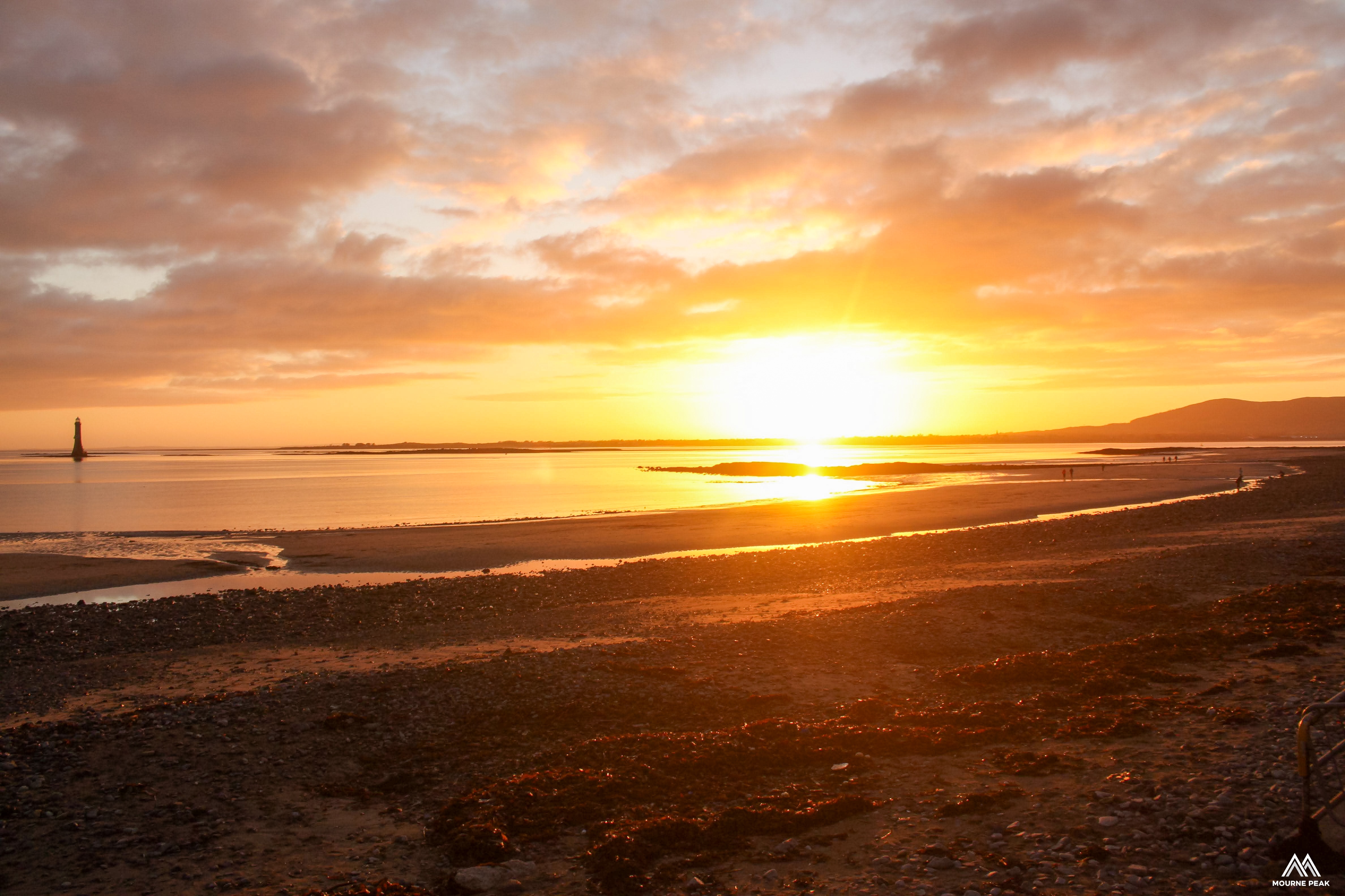 Hand Framed 'Sunset Glow at Cranfield Beach'