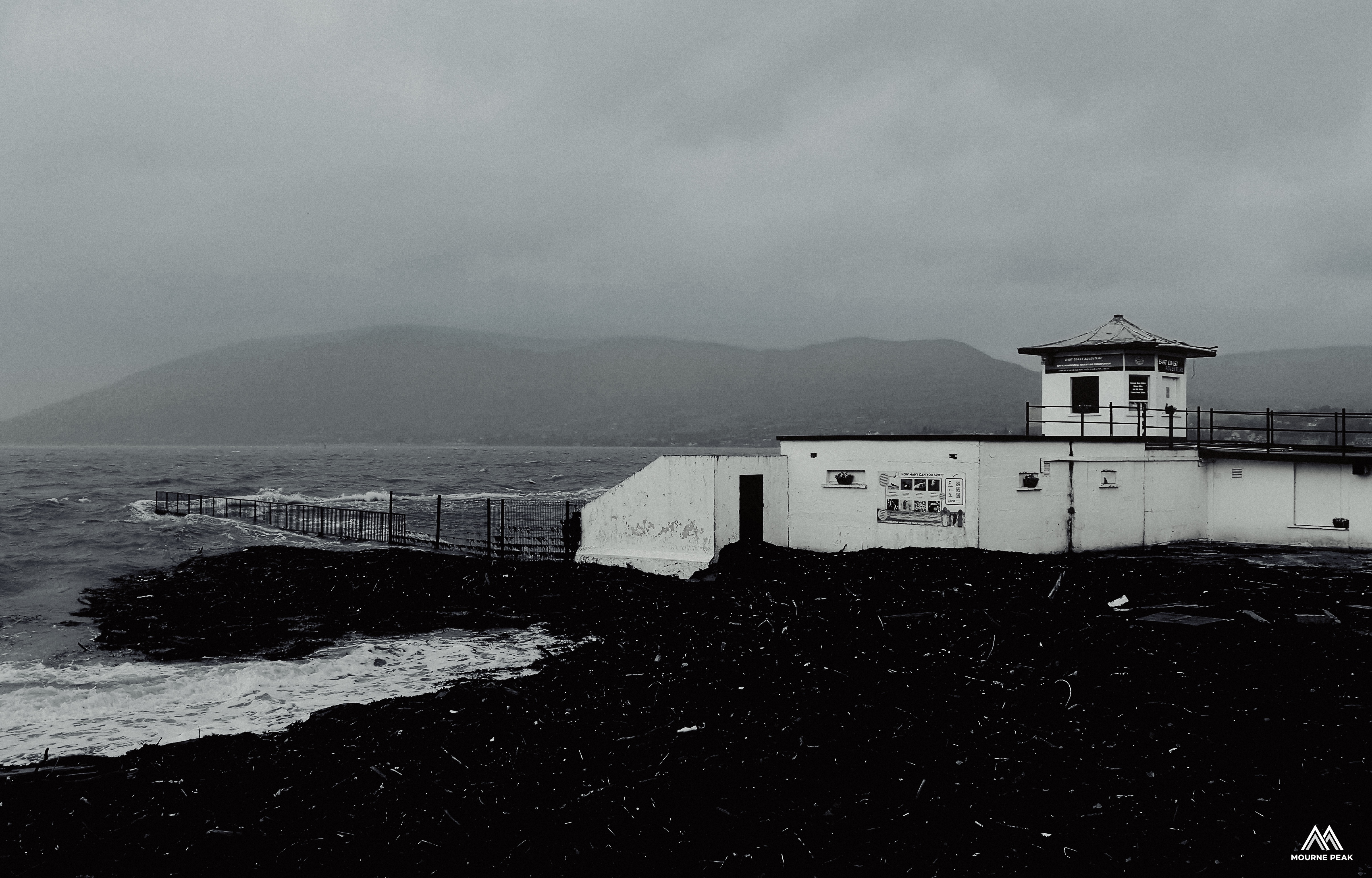 Hand Framed 'Echoes of Storm Chandra at Warrenpoint Baths'