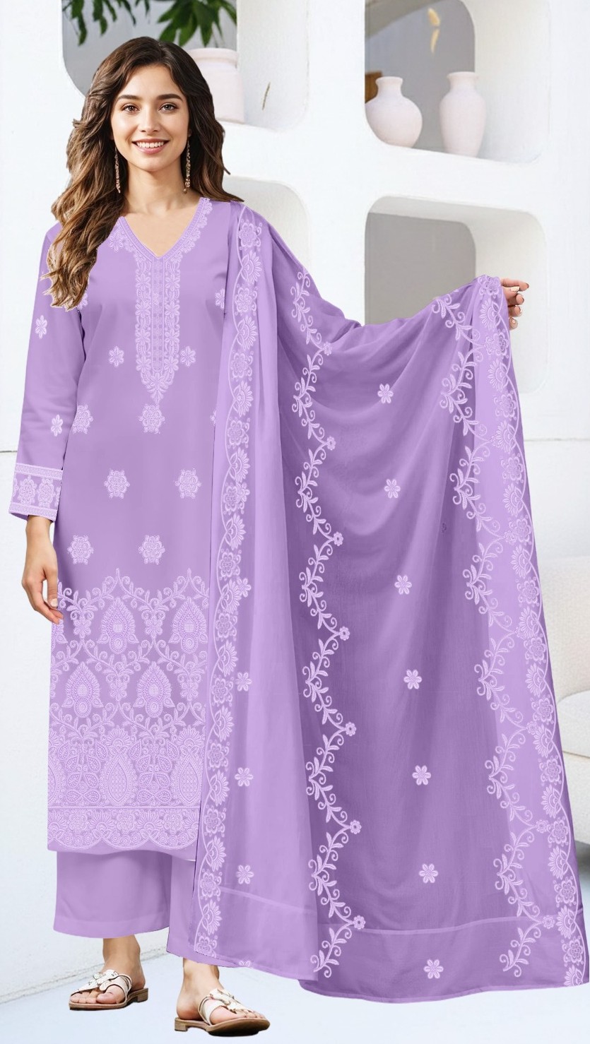 Lavender Mist – 3PC Embroidered Lawn