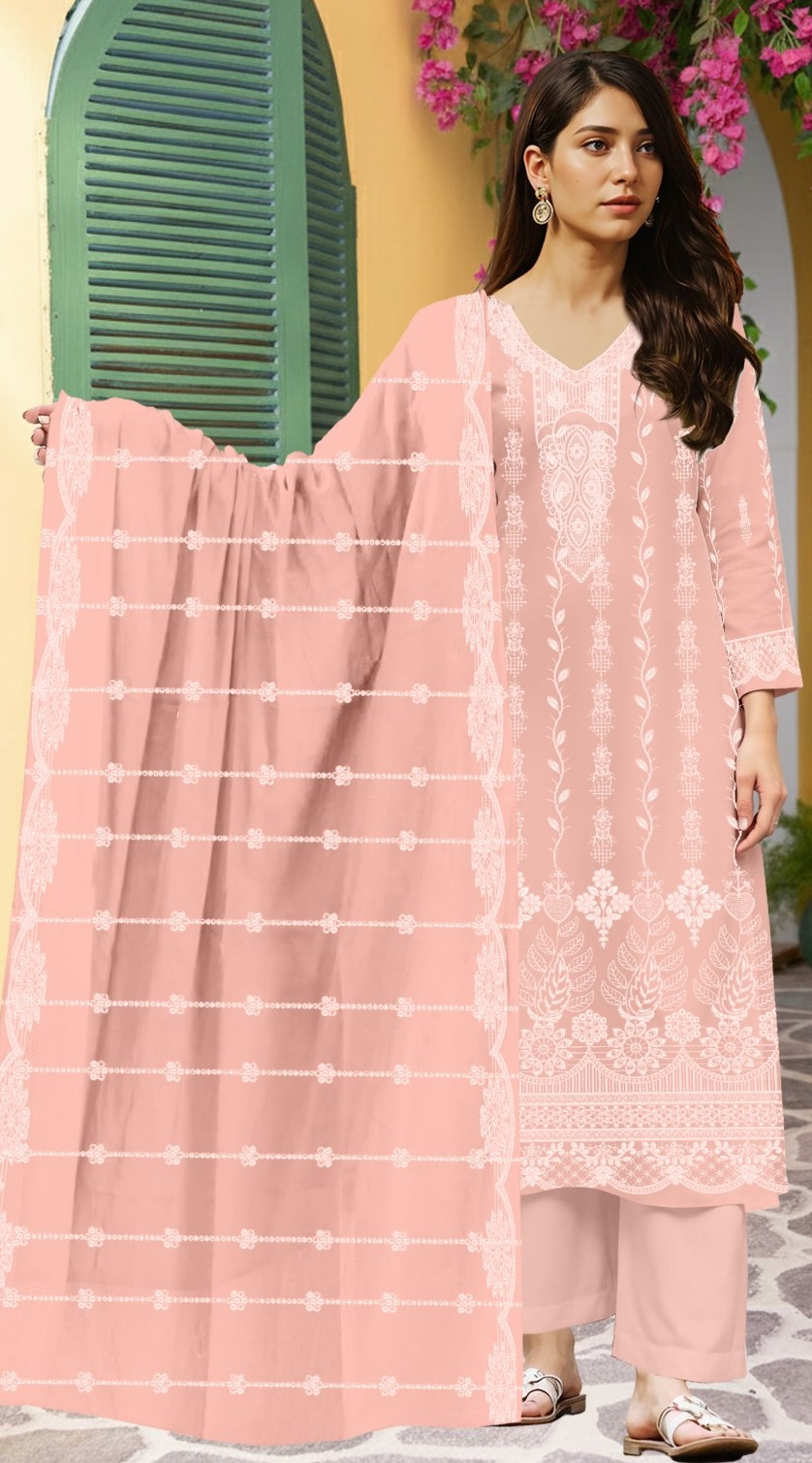 Soft Blush – 3PC Embroidered Lawn