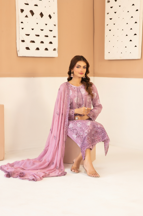 Lilac Dreams - Zaylee 3PC Embroidered Lawn