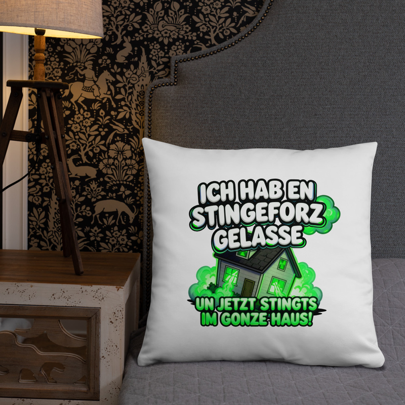 "ICH HAB EN STINGEFORZ GELASSE" KISSEN | NEON GREEN