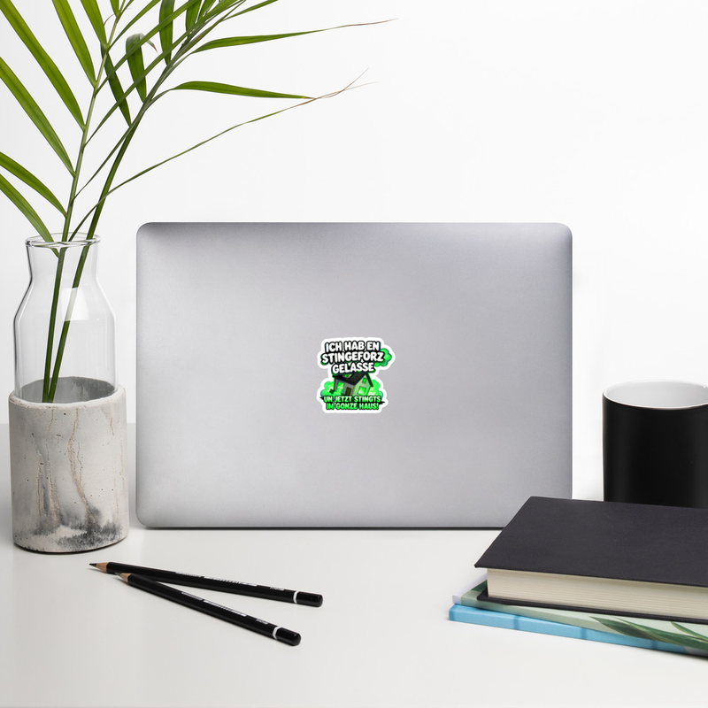 "ICH HAB EN STINGEFORZ GELASSE" STICKER | NEON GREEN