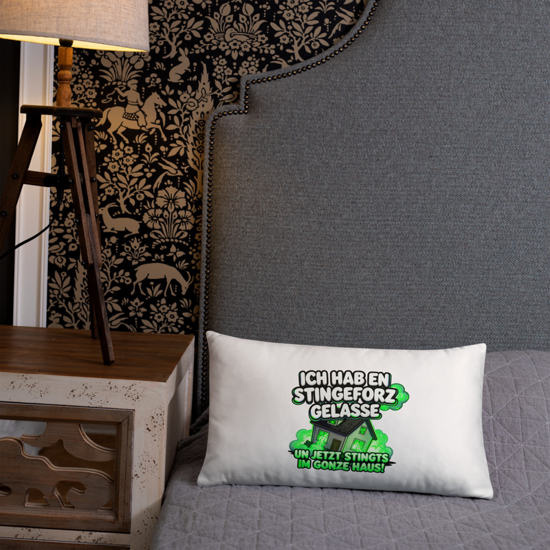 "ICH HAB EN STINGEFORZ GELASSE" KISSEN | NEON GREEN