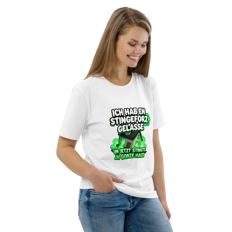"ICH HAB EN STINGEFORZ GELASSE" PREMIUM ORGANIC COTTON T-SHIRT | UNISEX | NEON GREEN