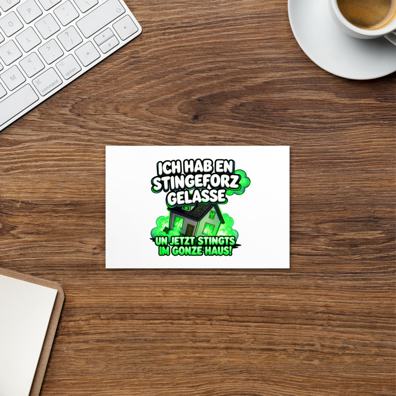 "ICH HAB EN STINGEFORZ GELASSE" POSTKARTE | NEON GREEN