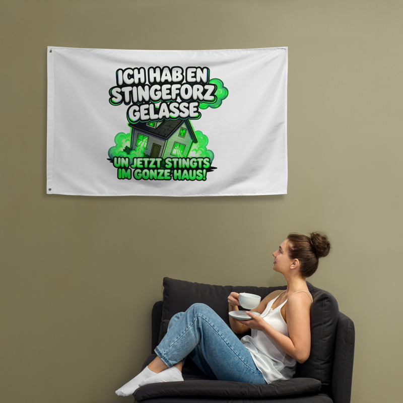 "ICH HAB EN STINGEFORZ GELASSE" FAHNE | NEON GREEN