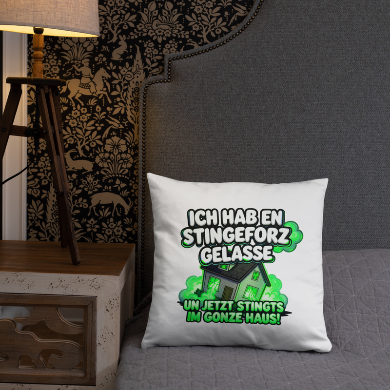 "ICH HAB EN STINGEFORZ GELASSE" KISSEN | NEON GREEN