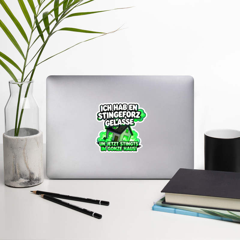 "ICH HAB EN STINGEFORZ GELASSE" STICKER | NEON GREEN