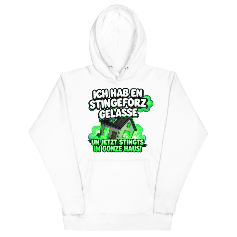 "ICH HAB EN STINGEFORZ GELASSE" PREMIUM COTTON HOODIE | UNISEX | NEON GREEN