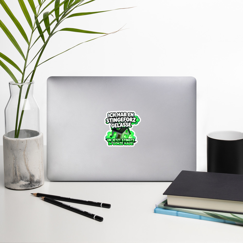 "ICH HAB EN STINGEFORZ GELASSE" STICKER | NEON GREEN