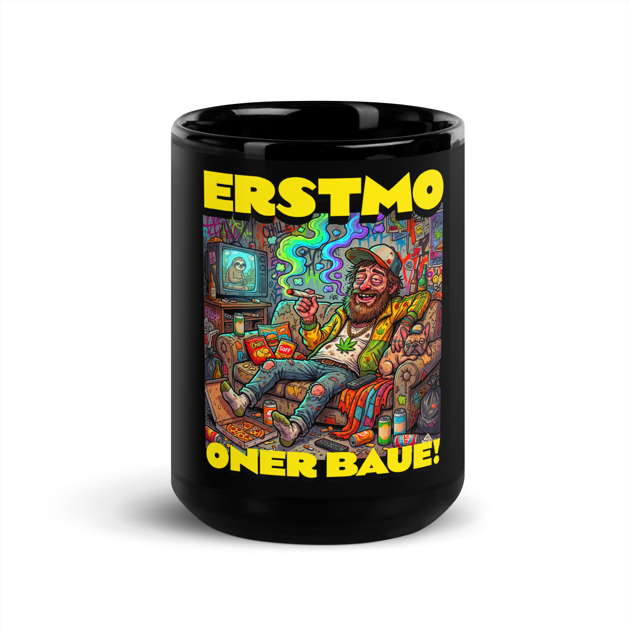 "ERSTMO ONER BAUE!" KAFFETASSE SCHWARZ | DESIGN 2