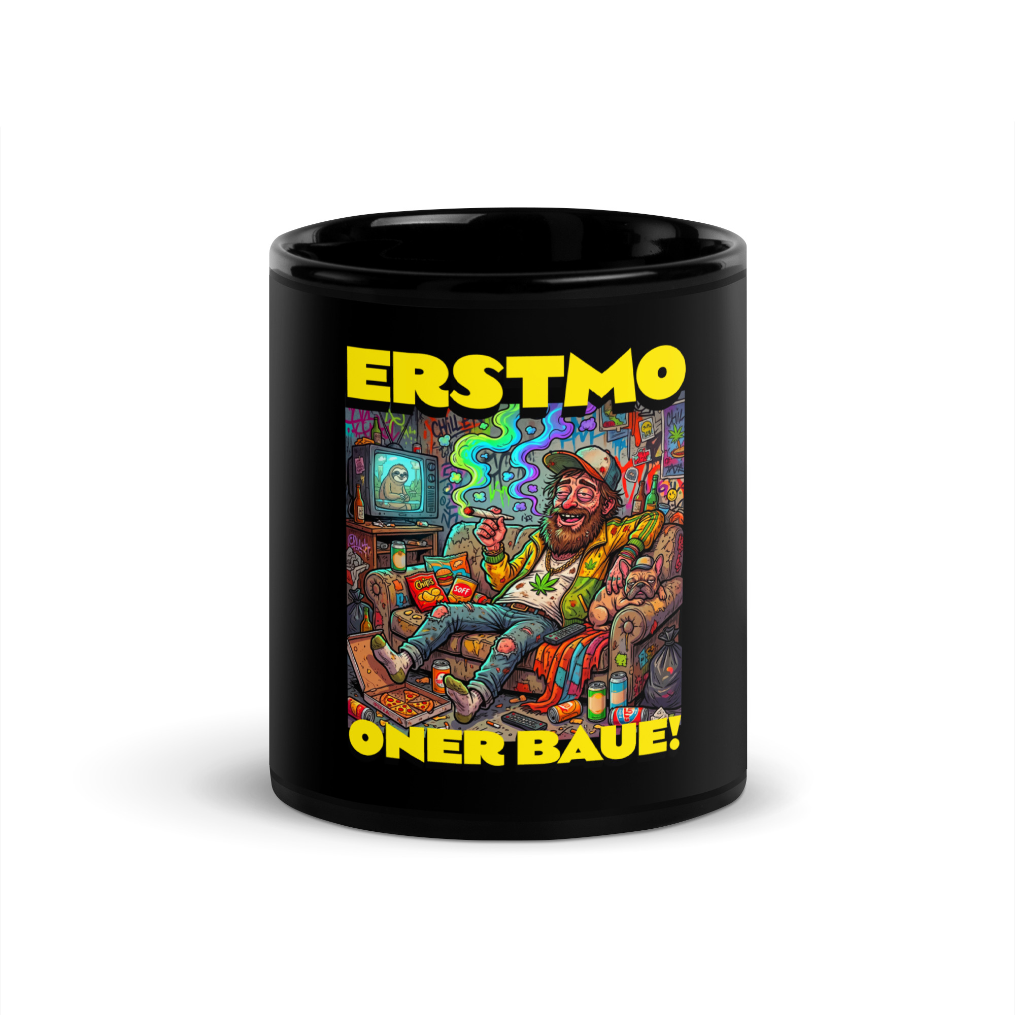 "ERSTMO ONER BAUE!" KAFFETASSE SCHWARZ | DESIGN 2