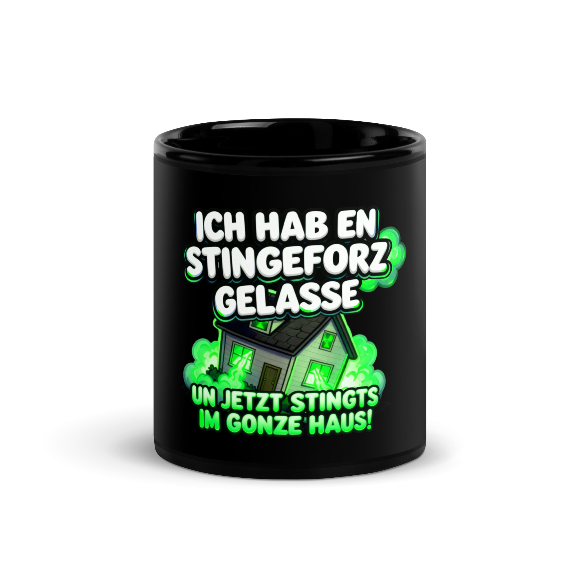 "ICH HAB EN STINGEFORZ GELASSE" KAFFETASSE SCHWARZ | NEON GREEN
