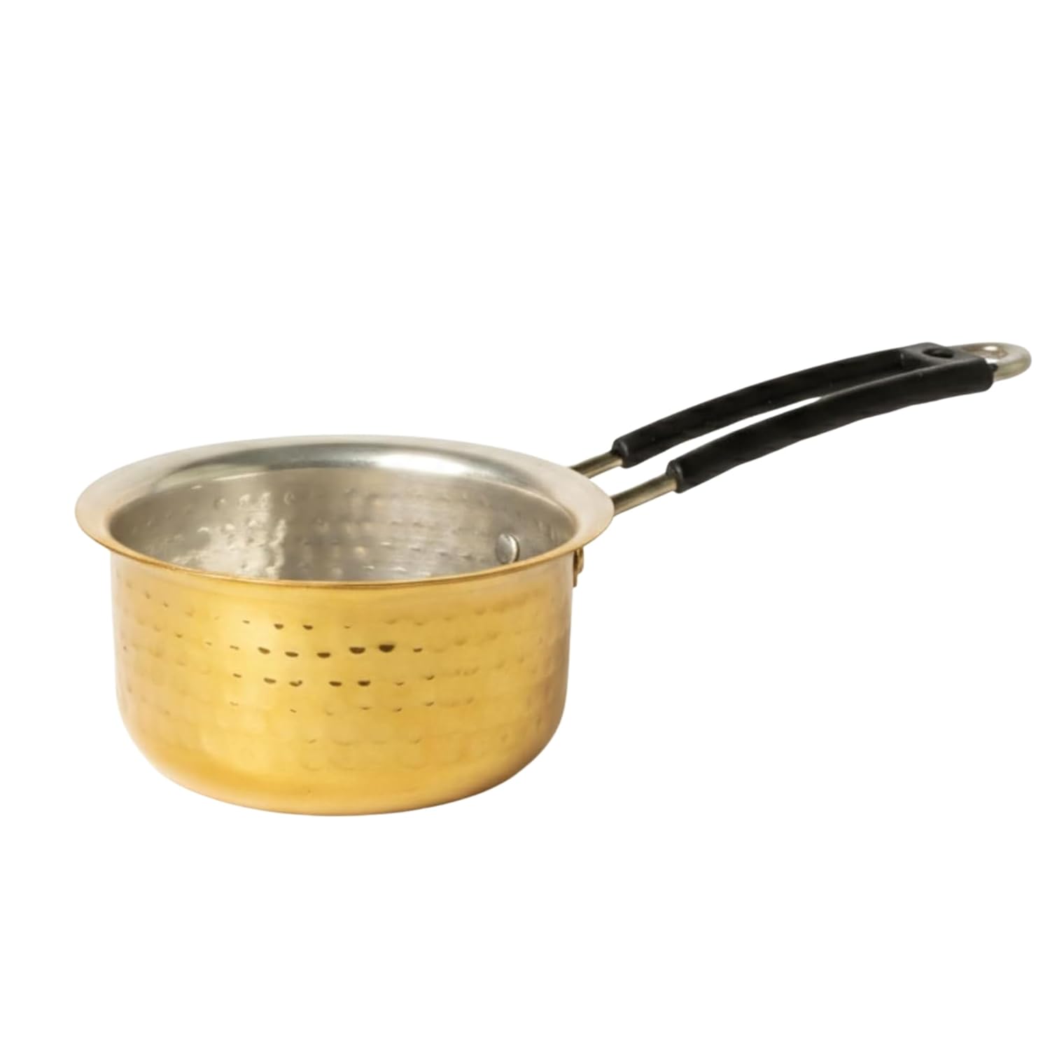 Brass Saucepan 1.2 Litre for Cooking and Heating Liquids in Home Kitchen