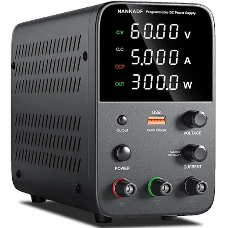 DC power supply (0-60V,0-5A) adjustable, switching power supply, mini high precision 4-digit display