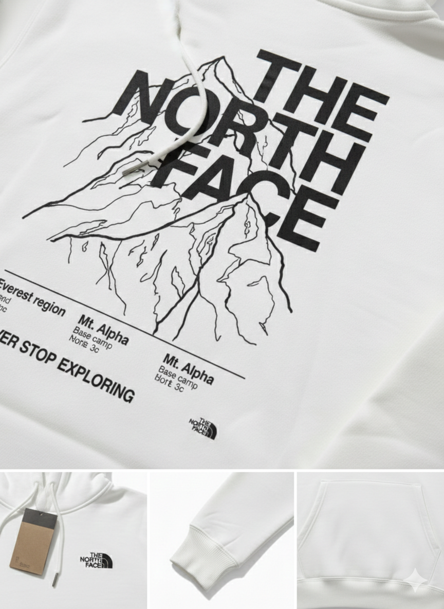 Sudadera TNF Blanco · Logo Frontal y Posterior