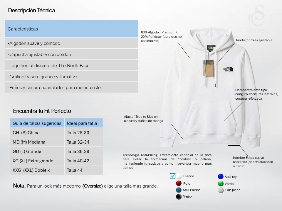 Sudadera TNF · Logo Frontal y Posterior