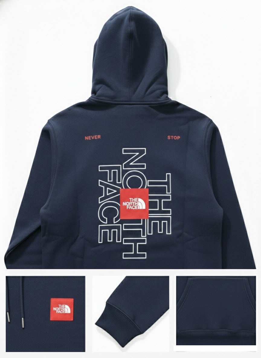 Sudadera TNF · Azul Marino · Logo Rojo/Blanco