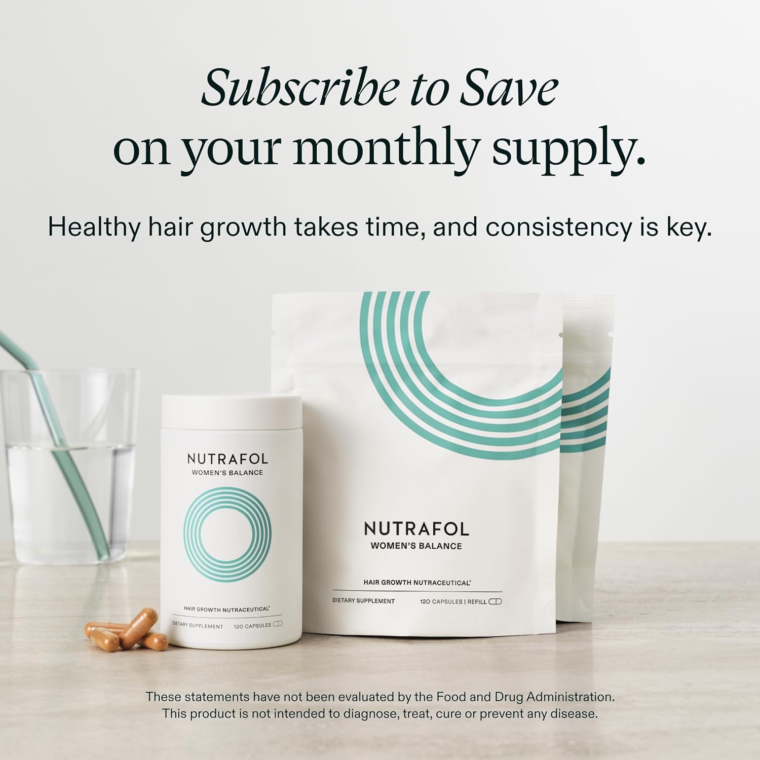 Nutrafol Women's Balance Hair Growth Supplements for Hair Thinning Ages 45 and Up Clinically Tested for Visibly Thicker Hair and Scalp