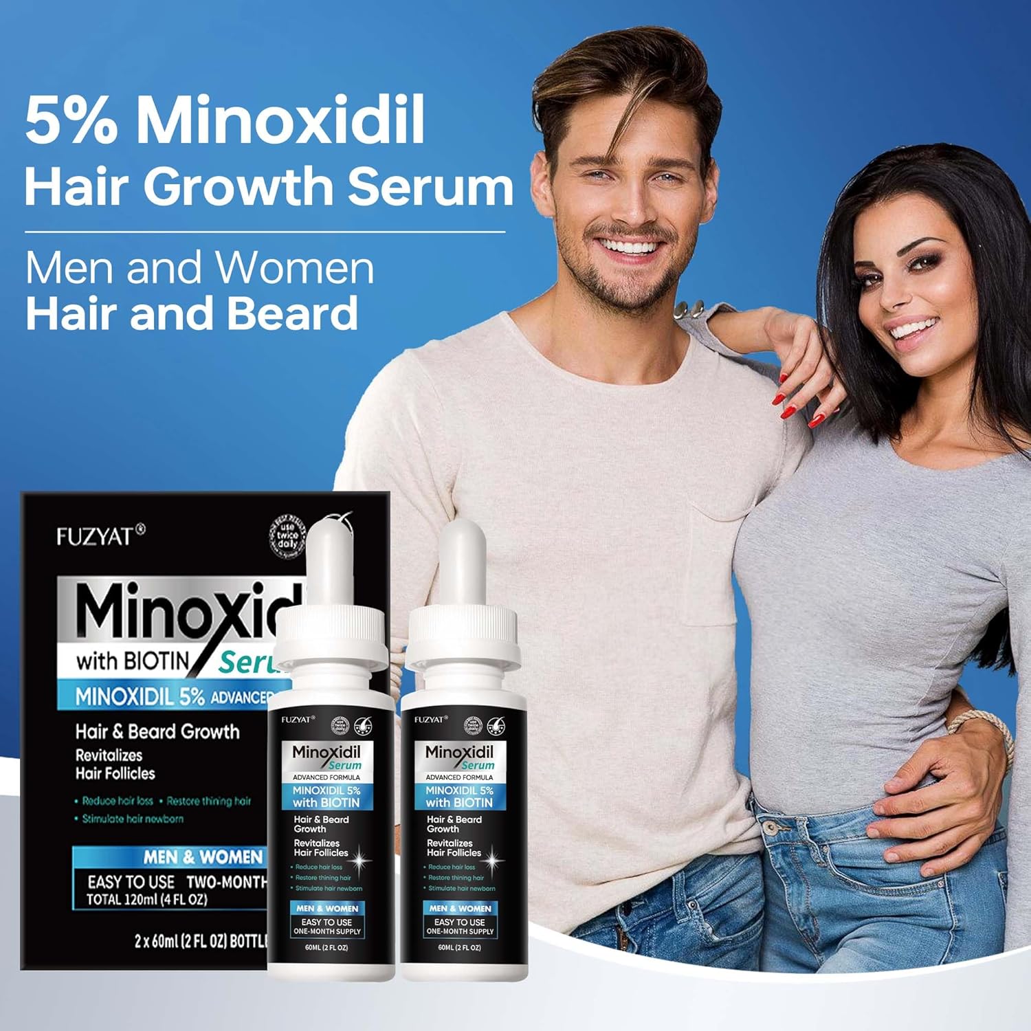 5% Minoxidil for Men, Minoxidil for Women Hair Growth Treatment