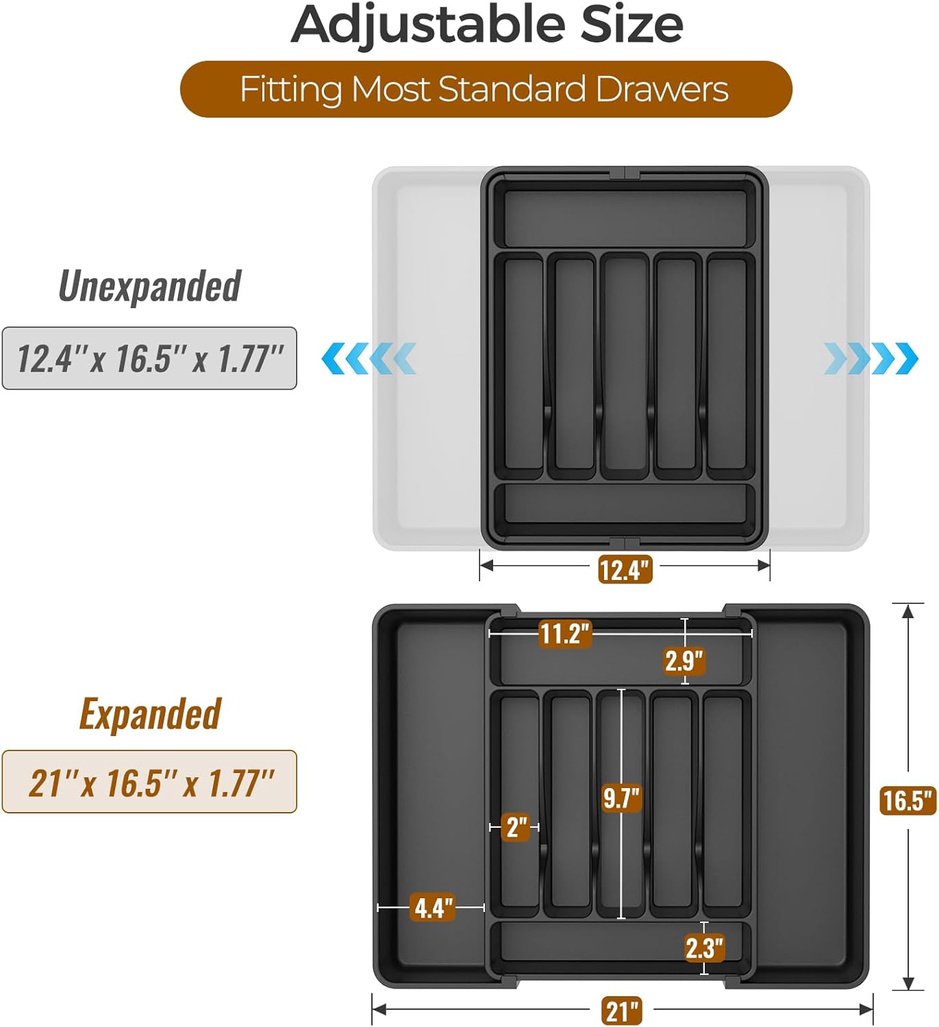 Expandable Silverware Organizer, Extra Large