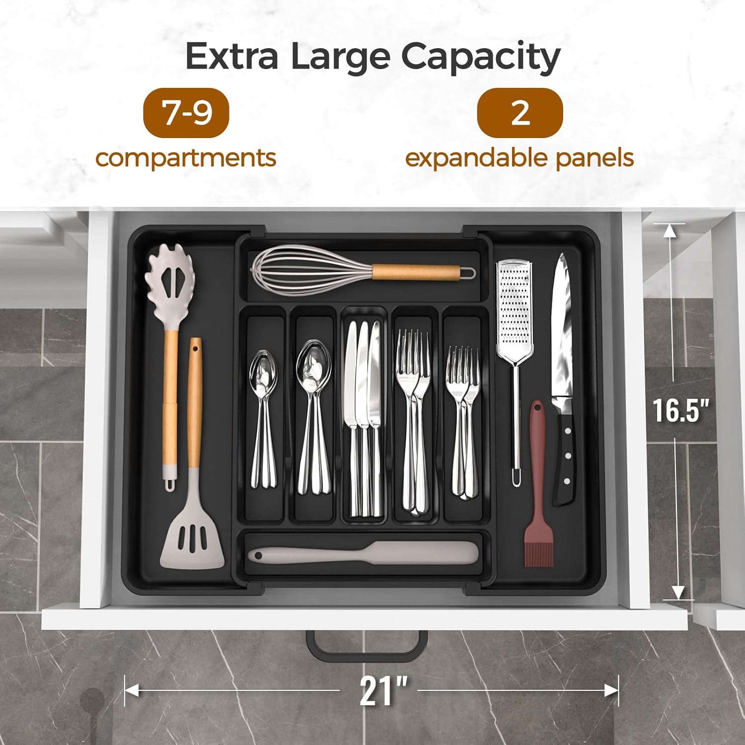 Expandable Silverware Organizer, Extra Large