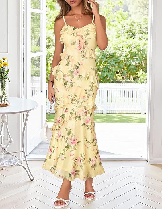 Floral Ruffle Maxi Dress