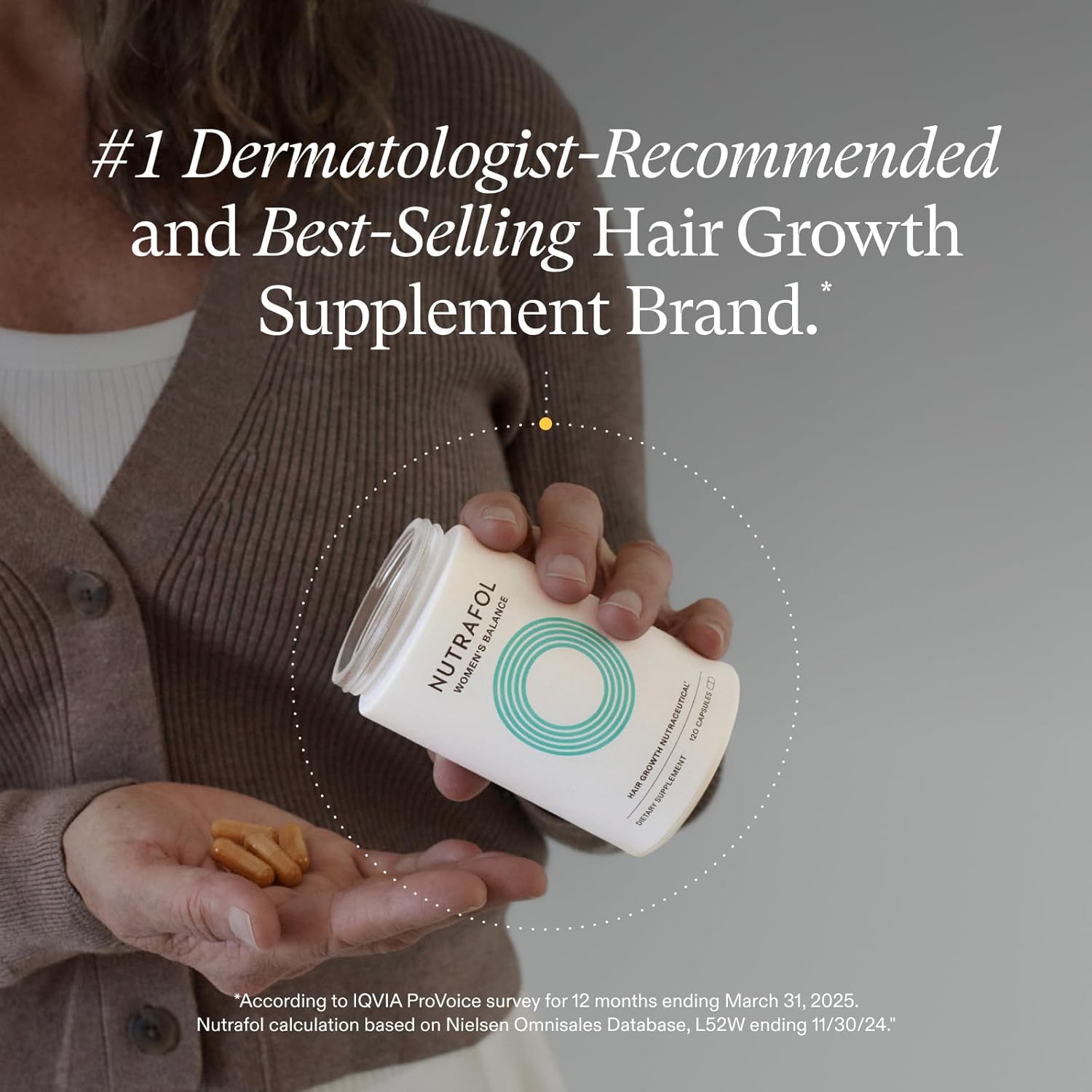 Nutrafol Women's Balance Hair Growth Supplements for Hair Thinning Ages 45 and Up Clinically Tested for Visibly Thicker Hair and Scalp