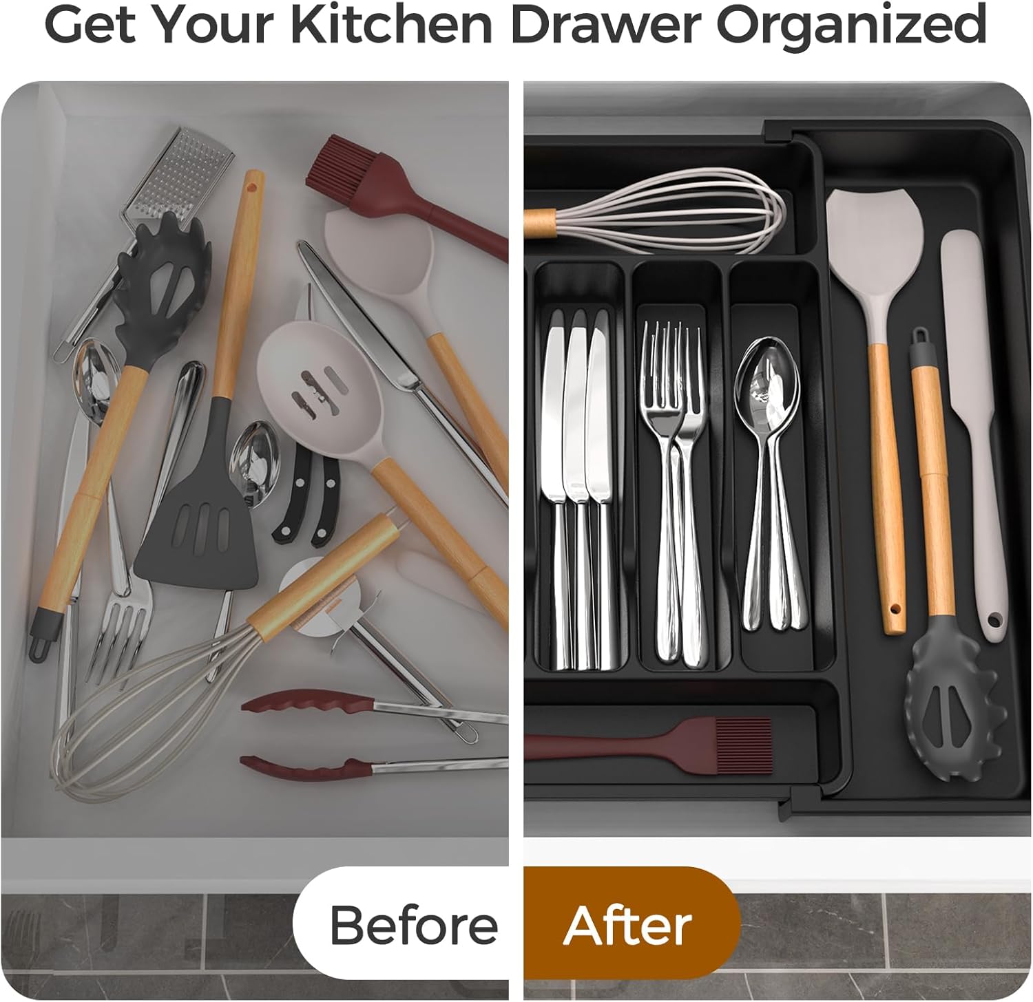 Expandable Silverware Organizer, Extra Large