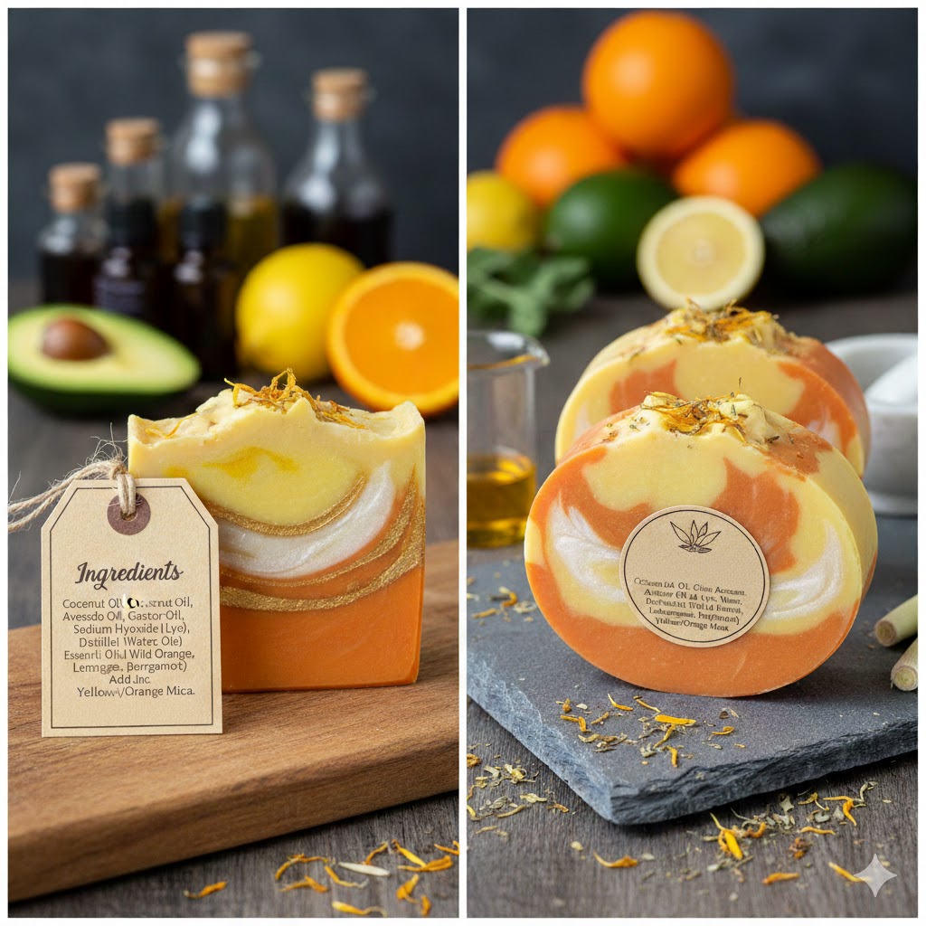 Sunrise Citrus Avocado Handmade Soap