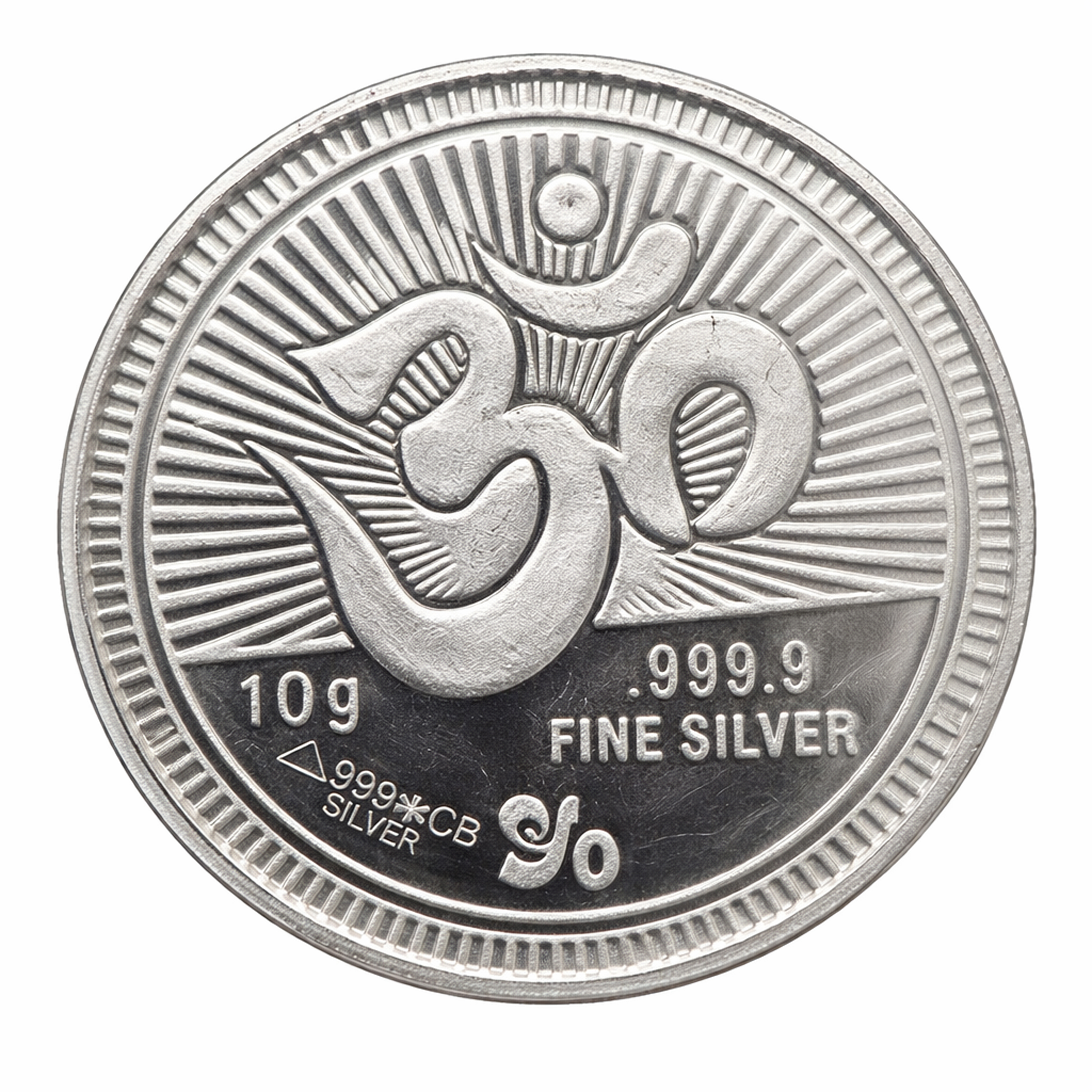 JKP Jewellers 10 Gram 999.9 Fine Silver Coin (Om Design) | 24K Purity | Certified | Gift for Diwali, Wedding & Investment