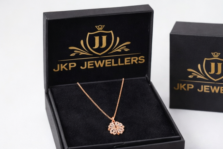 Rose Gold Floral Pendant Necklace