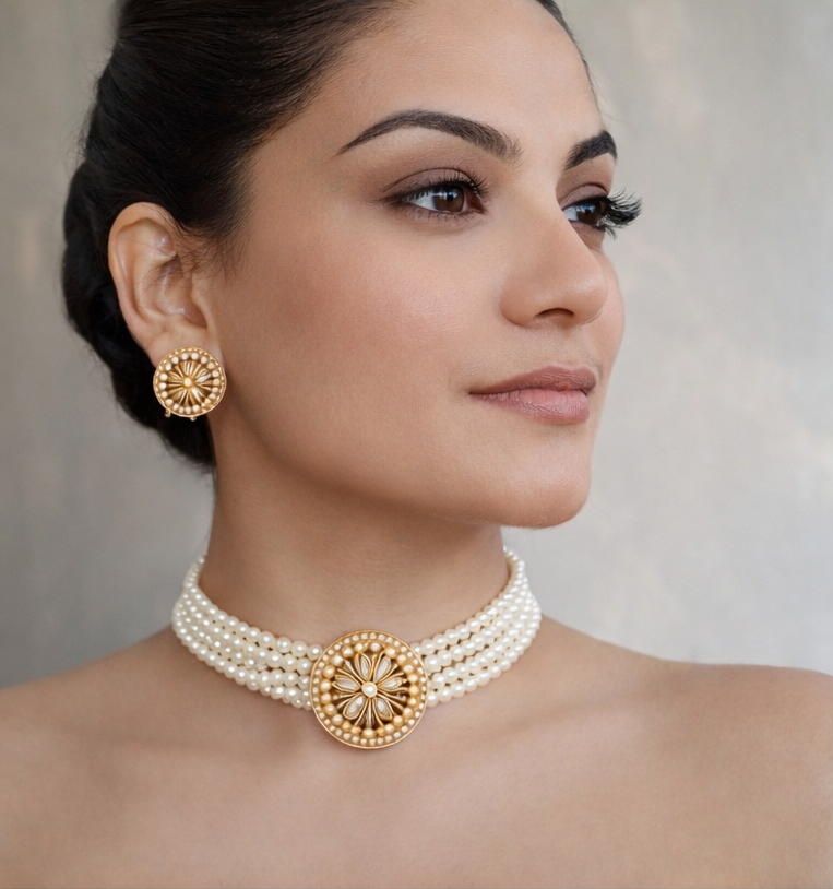 Elegant Pearl Choker
