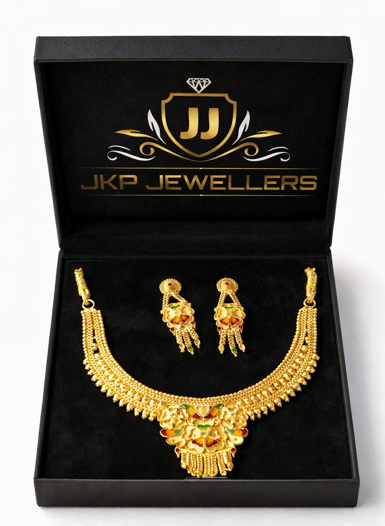 Traditional Gold Necklace & Earrings Set