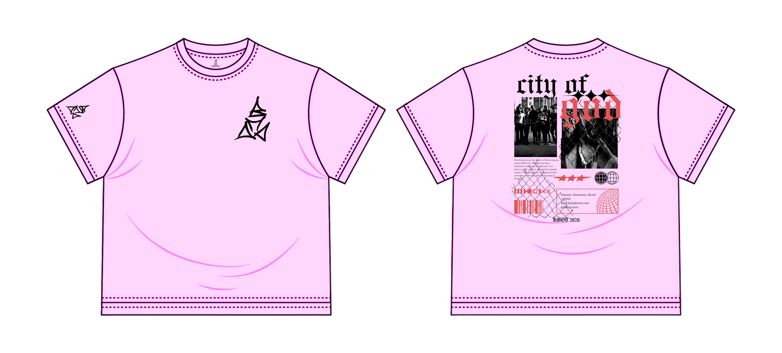 Camiseta "City of God" - Rosa