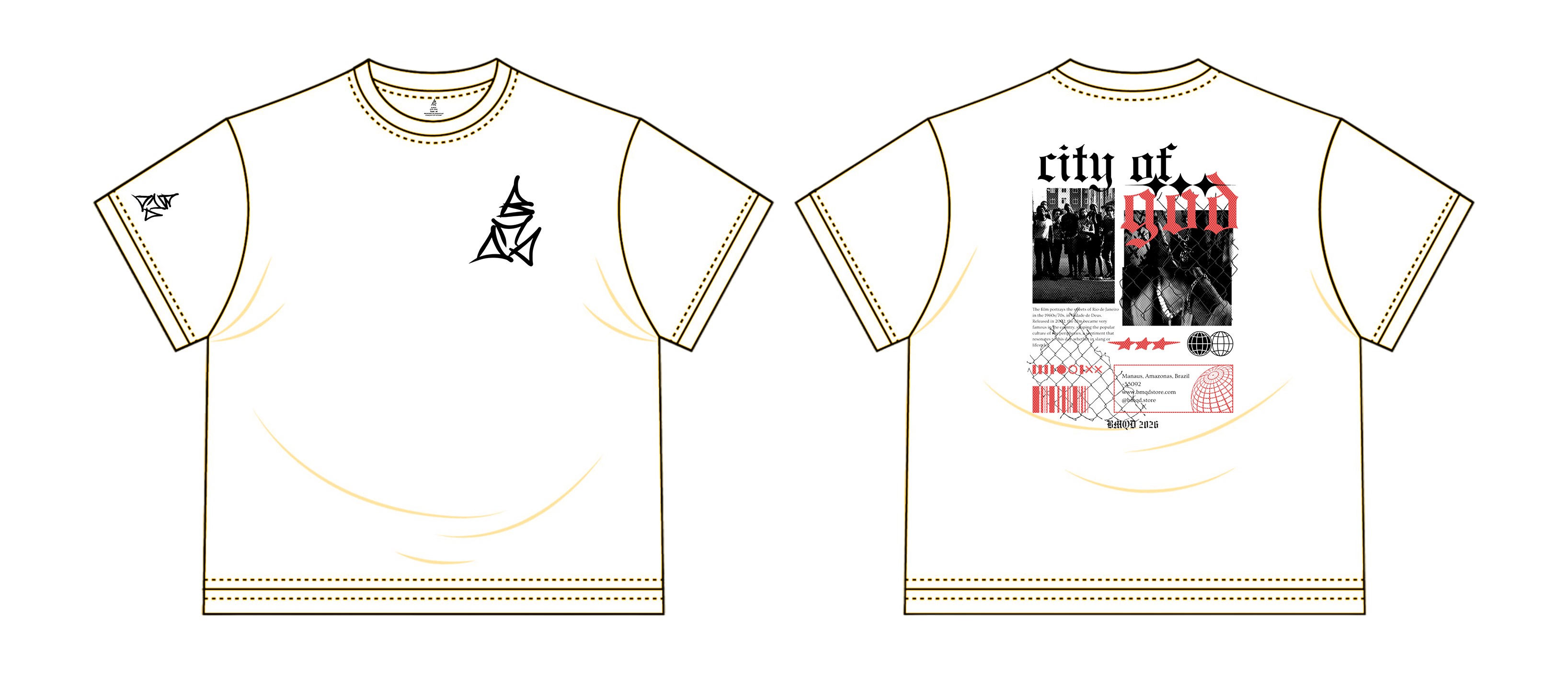 Camiseta "City of God" - Bege