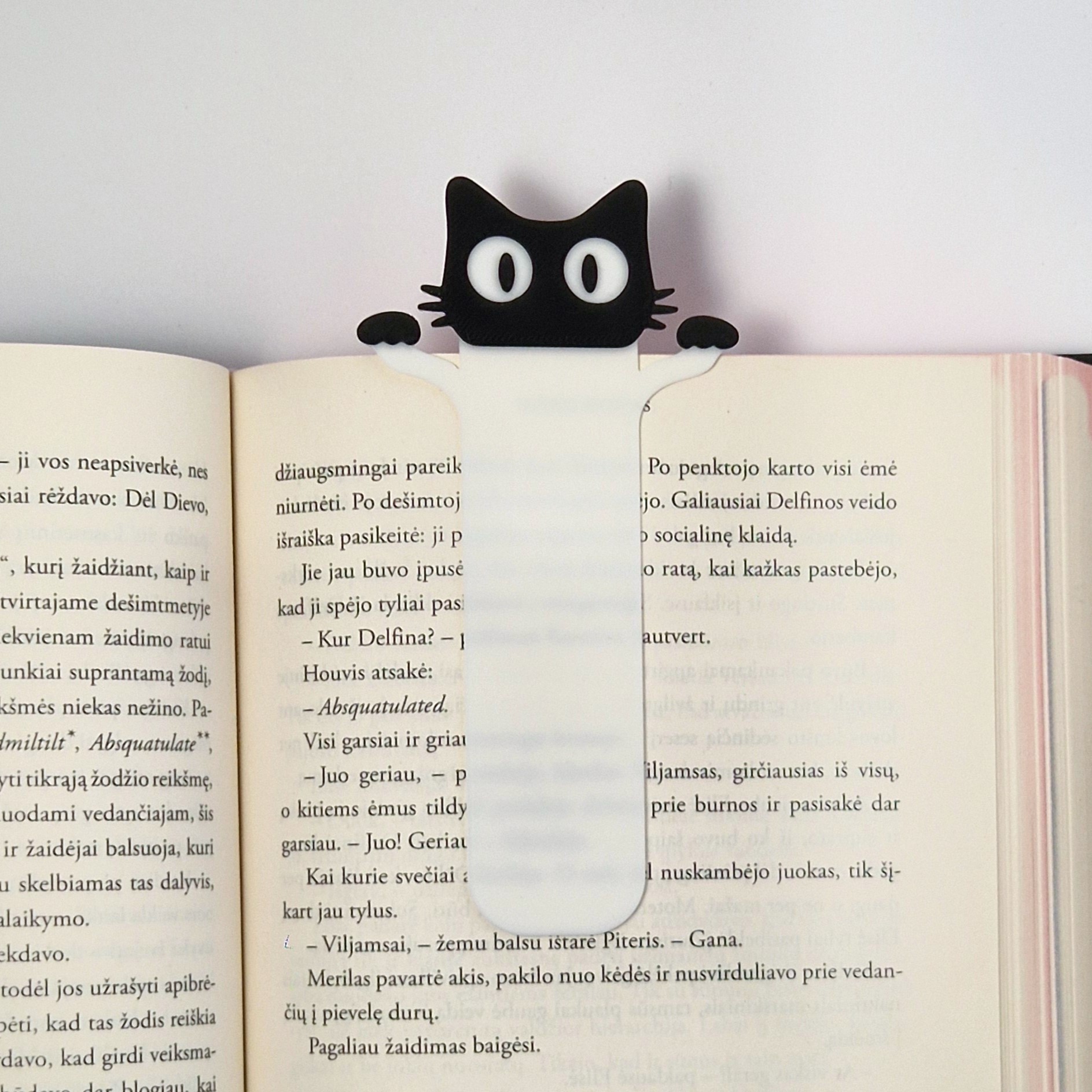 Knygos skirtukas katinas – 3D spausdintas skirtukas su kyšančia galva
