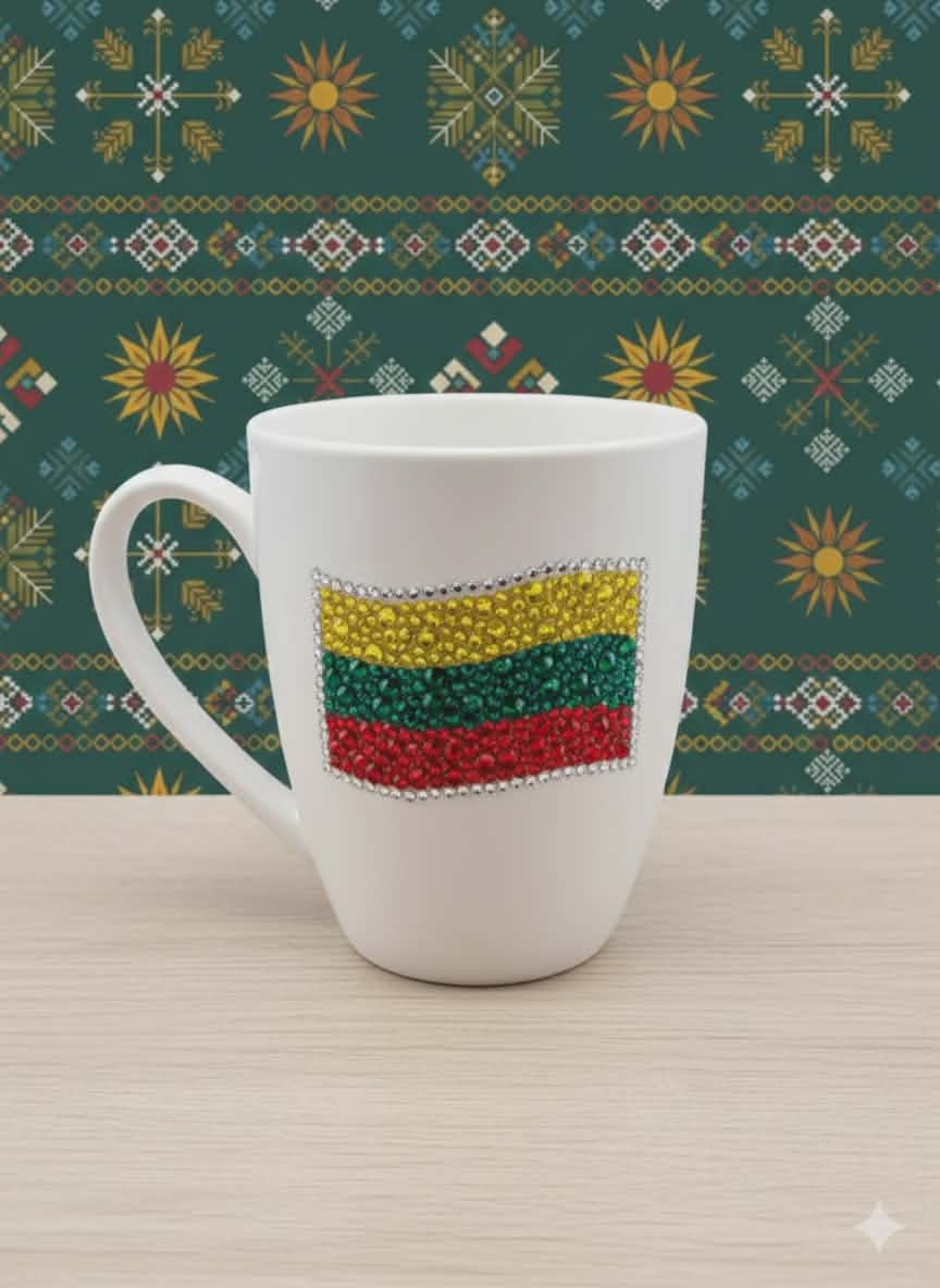 Puodelis su Lietuvos vėliava