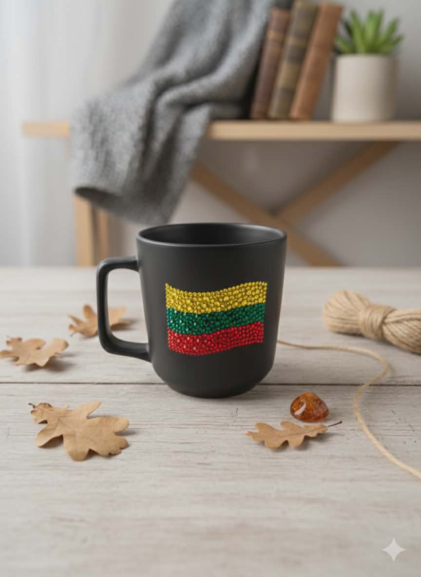 Puodelis su Lietuvos vėliava