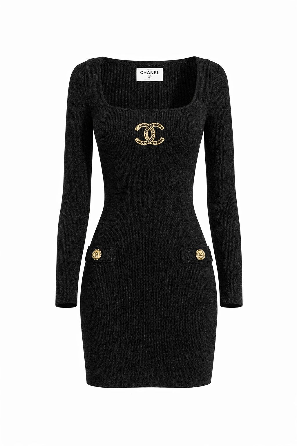 Vestido Negro Elegante Chanel
