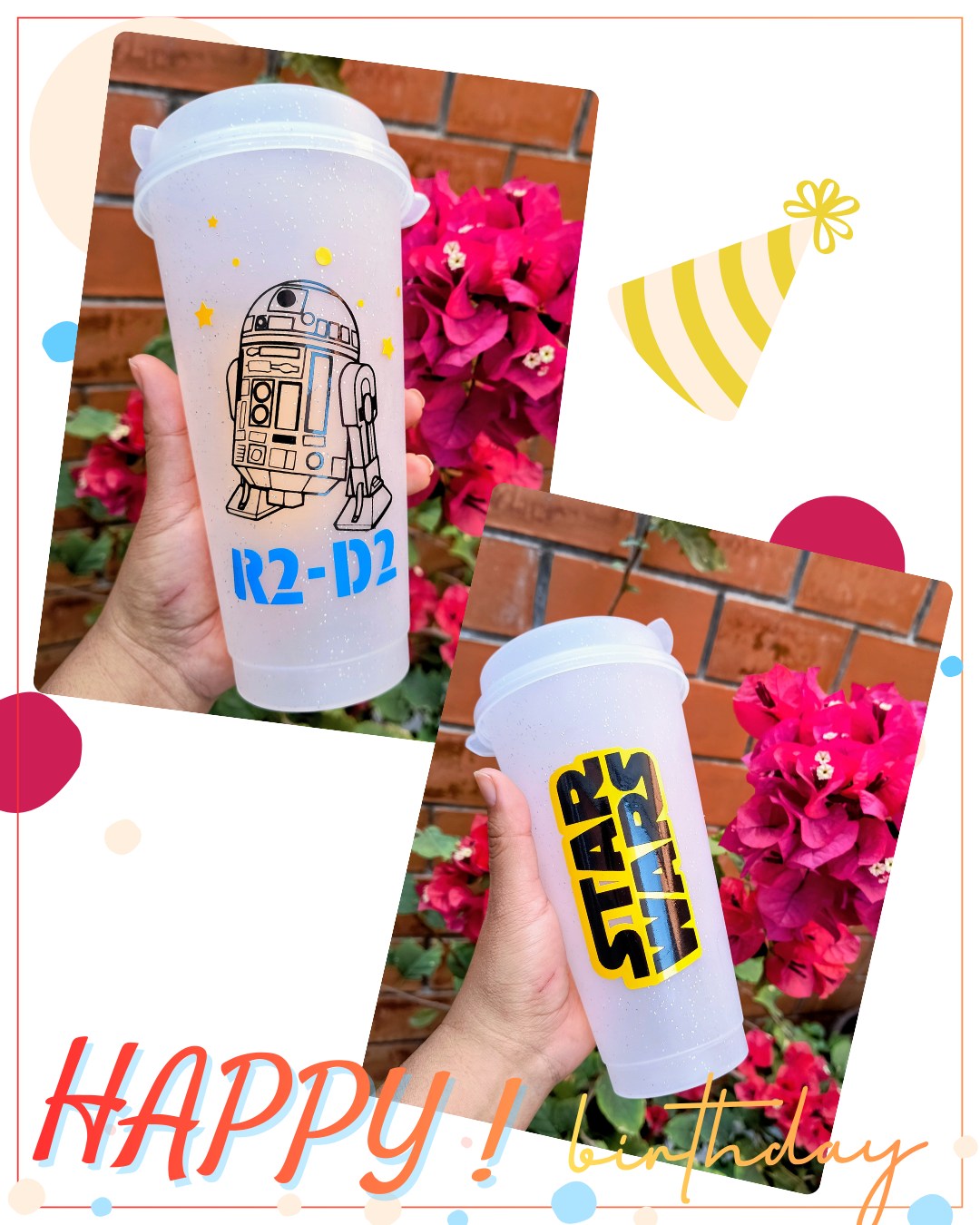 Vasos personalizados en vinil