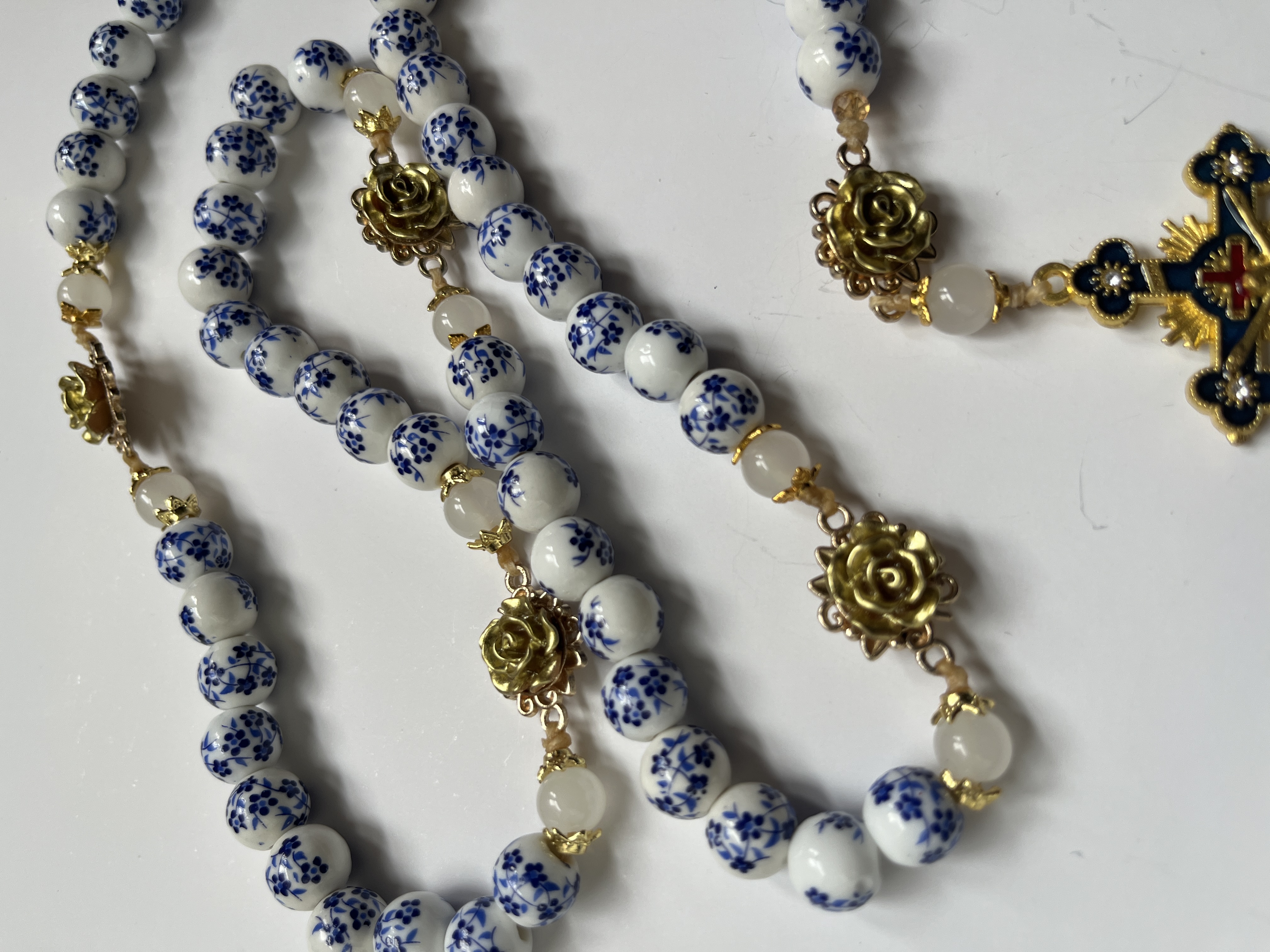Blue & White Porcelain Rosary