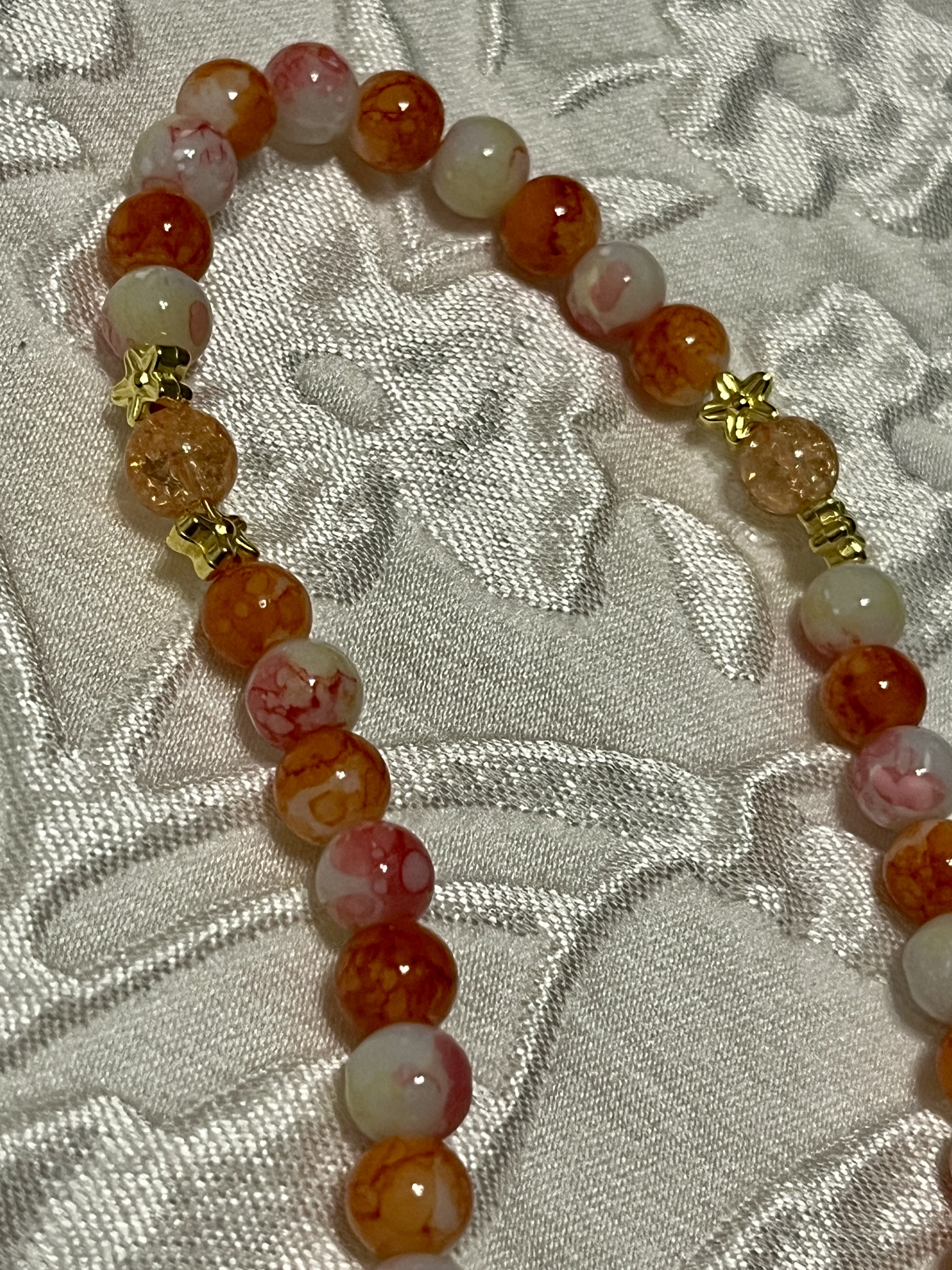 Handcrafted Orange Rosary Beads