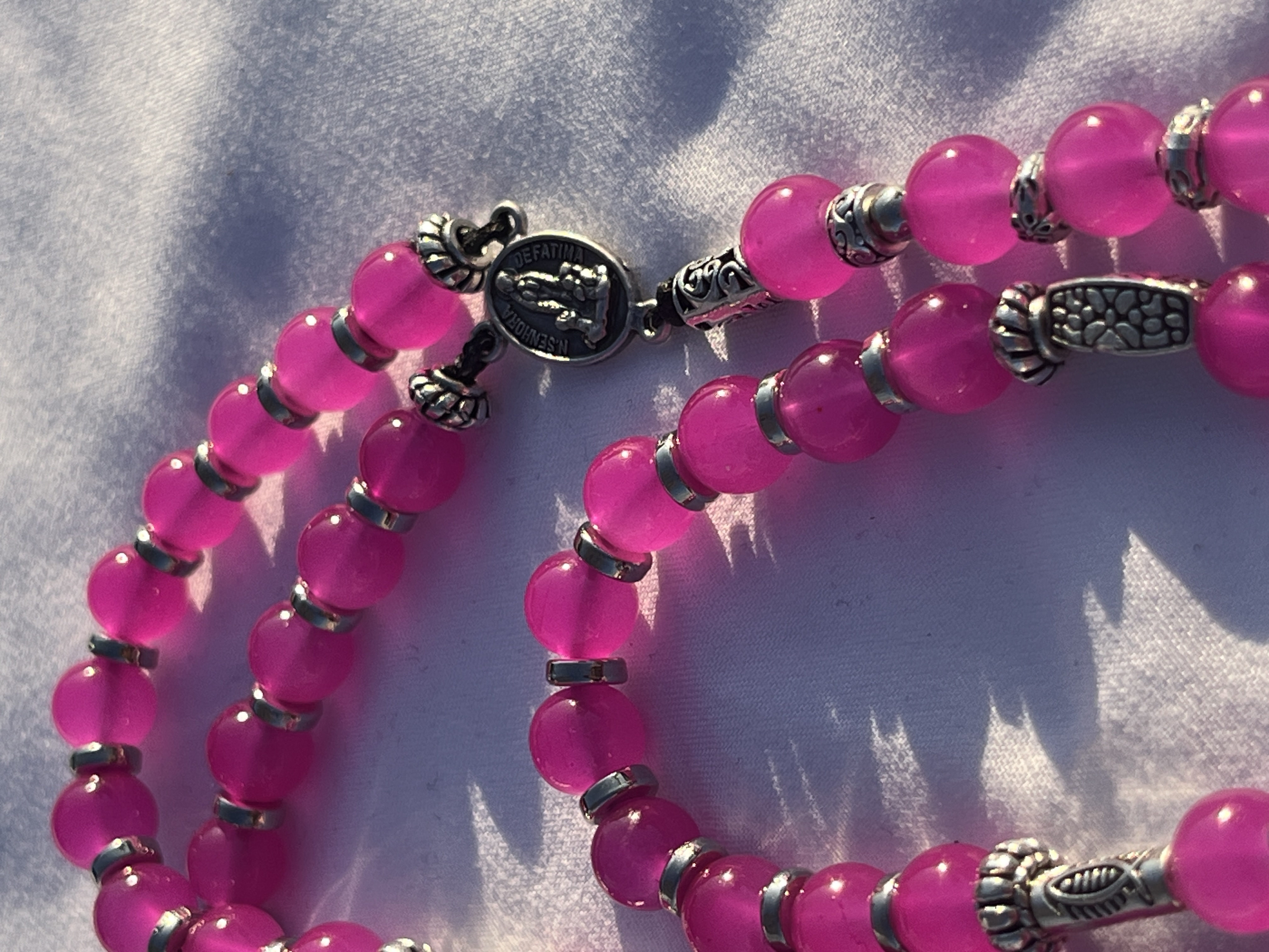 Pink Beaded Rosary