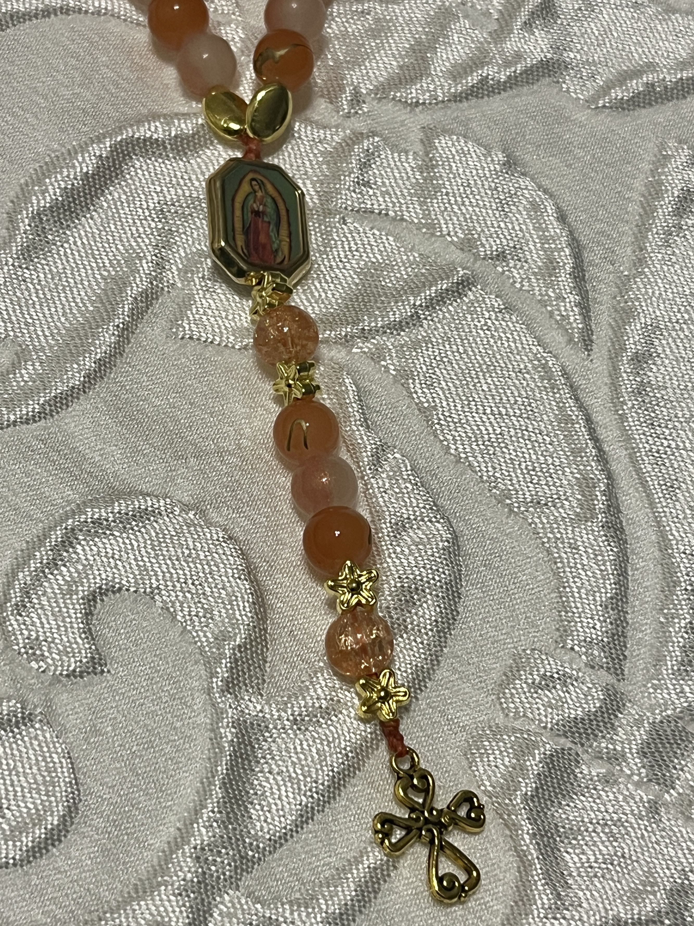 Light Orange Bead Rosary