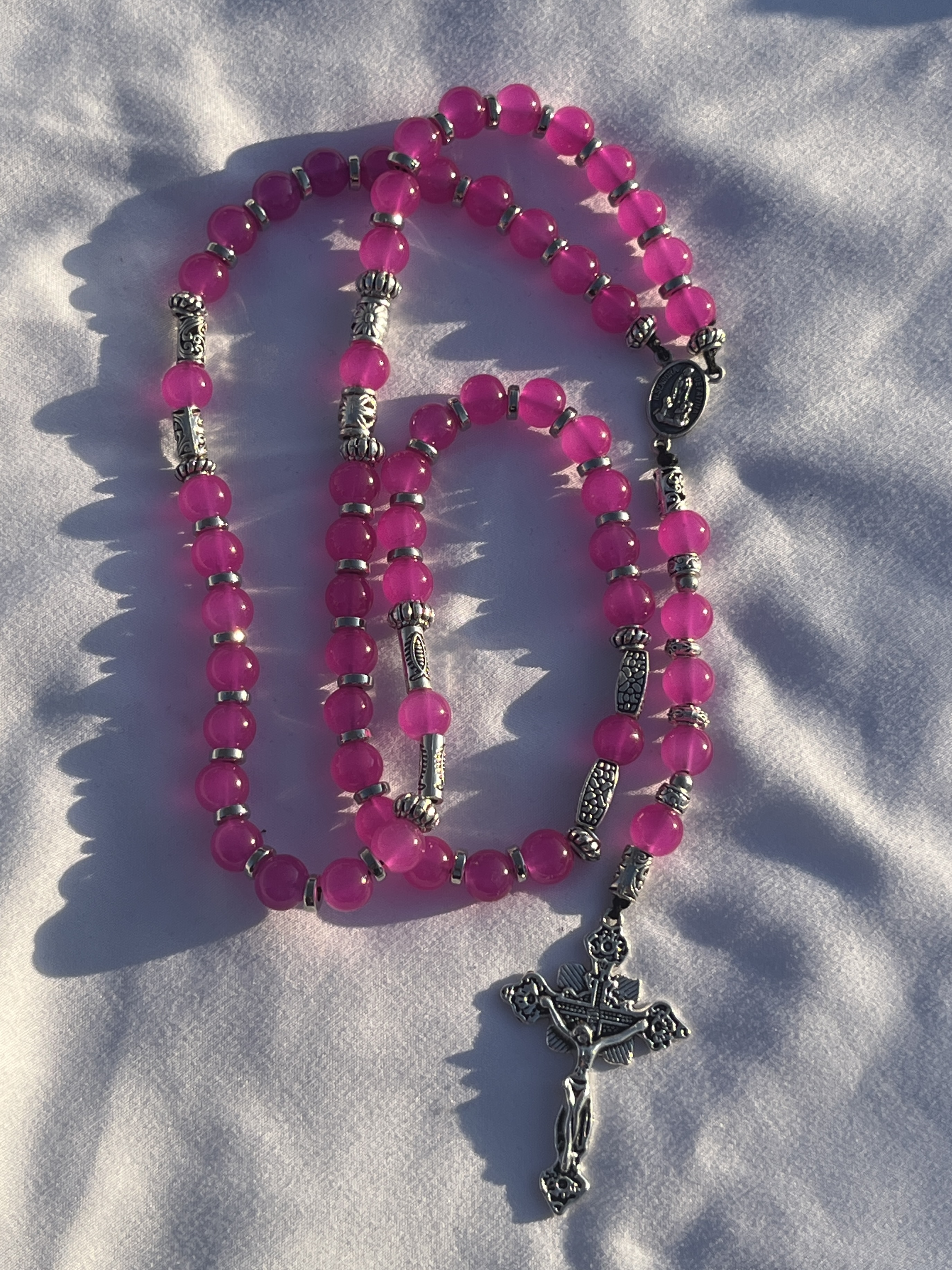 Pink Beaded Rosary