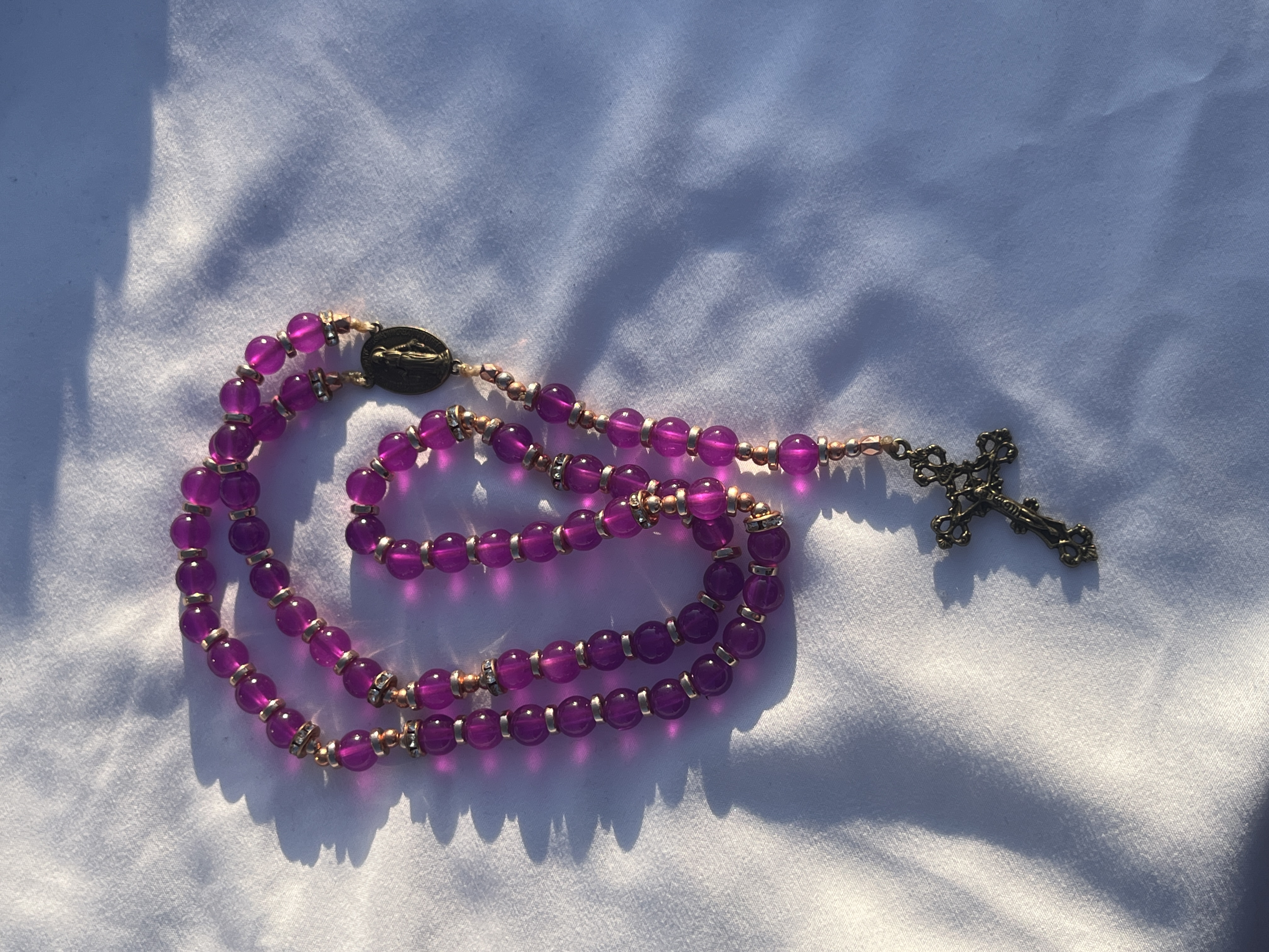 Purple Glass Rosary