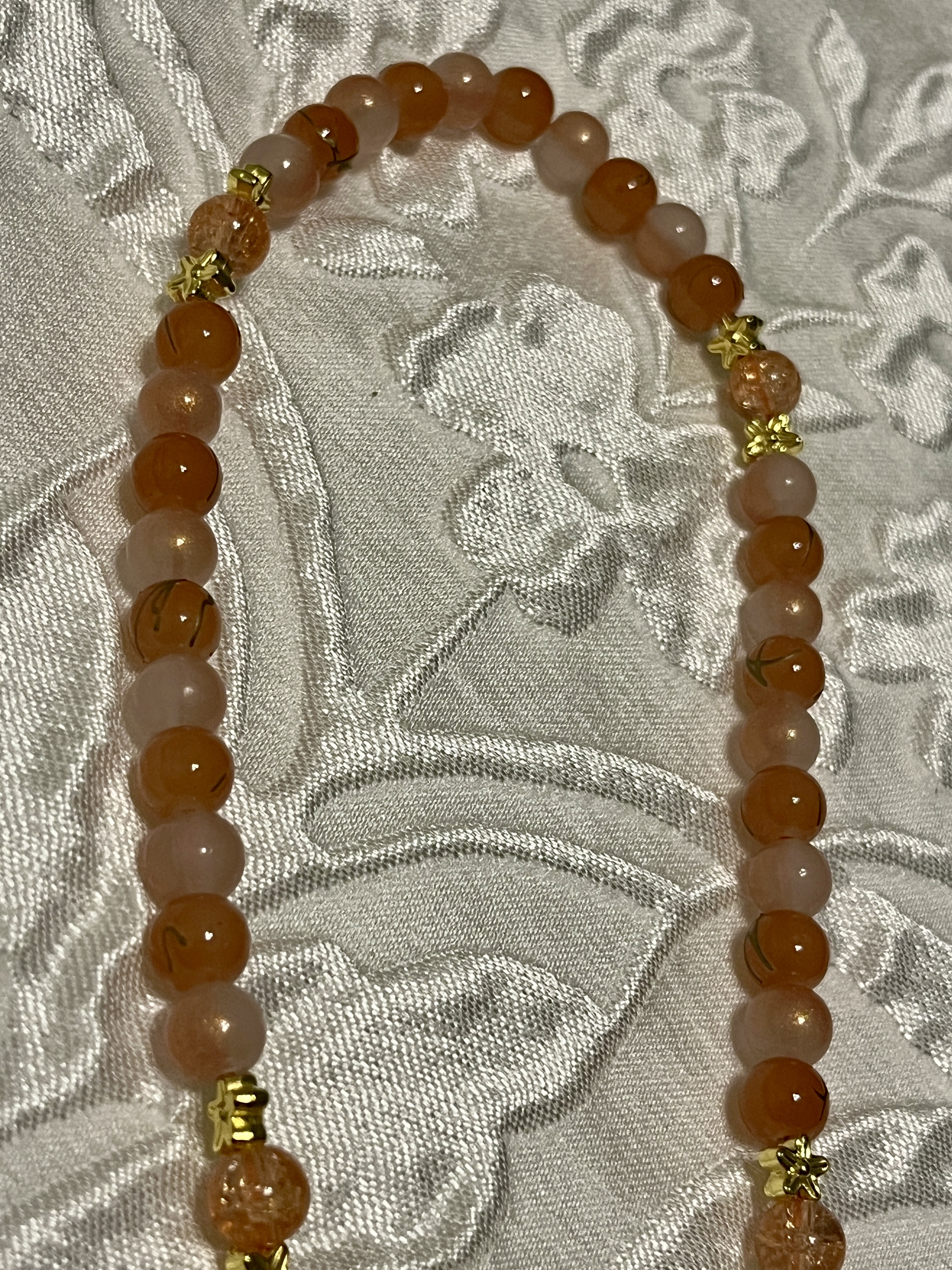 Light Orange Bead Rosary